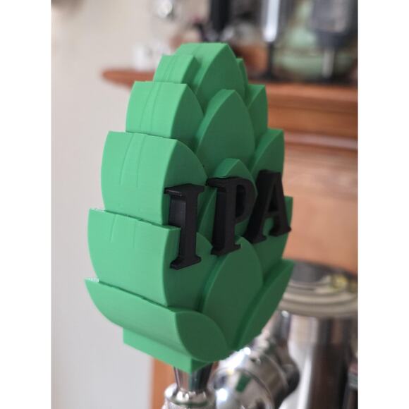 IPA on Hops Tap Handle, 3D Printed, Home Bar Accessory - Picture 3 of 5